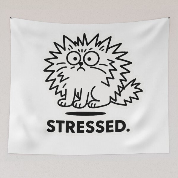Item preview, Stressed Fluffy Cat designed and sold by MiLaKK.