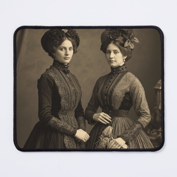 Item preview, Victorian Women Portrait - Elegant Ladies in Black Dresses Vintage Photo designed and sold by freackly.