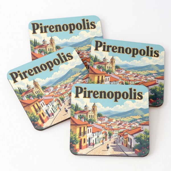Item preview, Pirenópolis, Brazil: Vintage-Style Painterly Travel Poster designed and sold by LSVart.