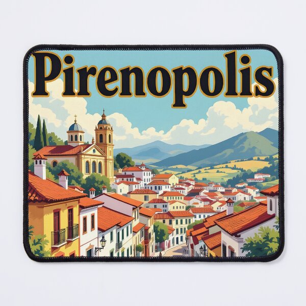Item preview, Pirenópolis, Brazil: Vintage-Style Painterly Travel Poster designed and sold by LSVart.