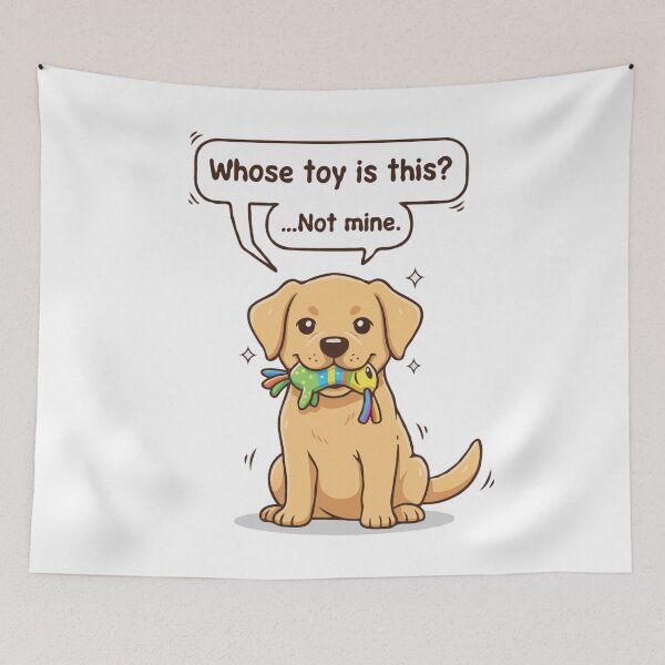 Item preview, Cute Dog Lying Challenge –  Labrador Retriever “Whose Toy Is This?” Funny Dog Challenge designed and sold by The Real Life Symphony.