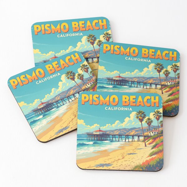 Item preview, Pismo Beach, California: Vintage-Style Painterly Travel Poster designed and sold by LSVart.