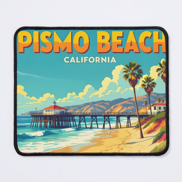 Item preview, Pismo Beach, California: Vintage-Style Painterly Travel Poster designed and sold by LSVart.