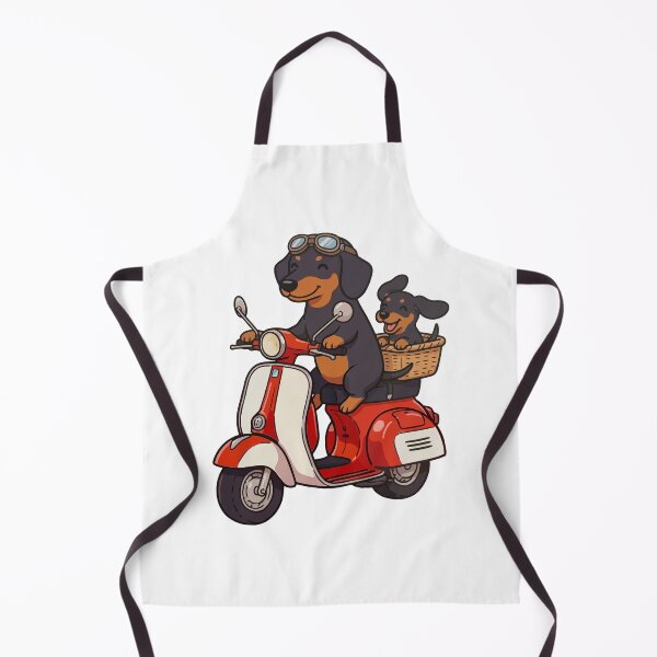 Item preview, Adventure Sausage Dogs: Cute Dachshund & Puppy on Retro Red Scooter designed and sold by Tiny-roar-studio.