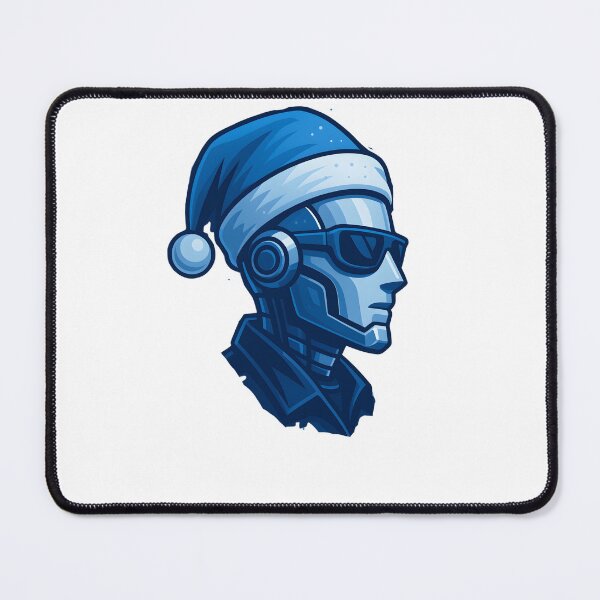 Item preview, Futuristic Blue Santa AI Robot Portrait designed and sold by DigiHub Linker.