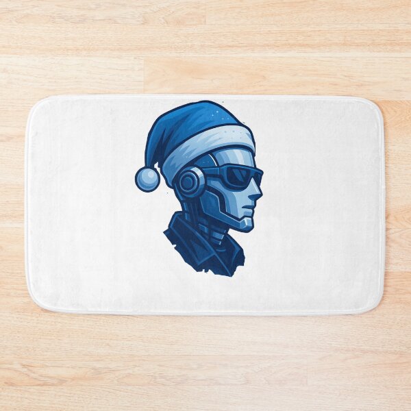 Item preview, Futuristic Blue Santa AI Robot Portrait designed and sold by DigiHub Linker.