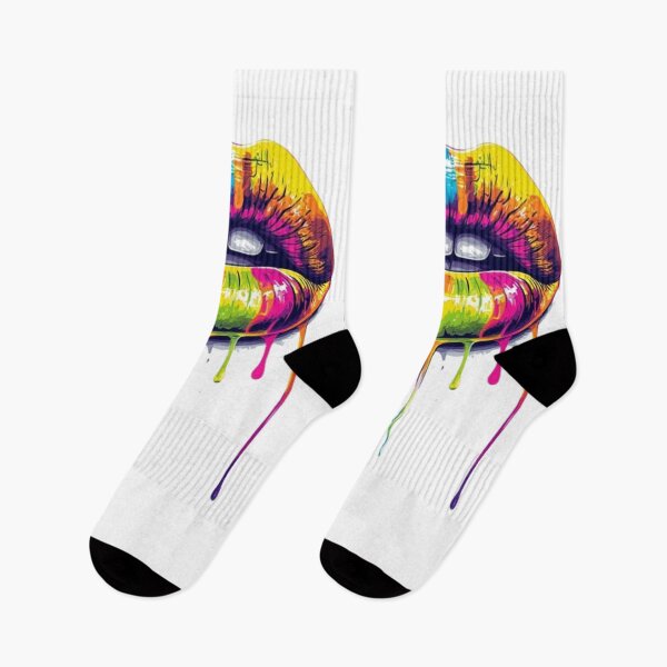 Item preview, Melting Rainbow Lips | Creative Dripping Paint Art | Colorful Fashion Statement designed and sold by Ditstyle.