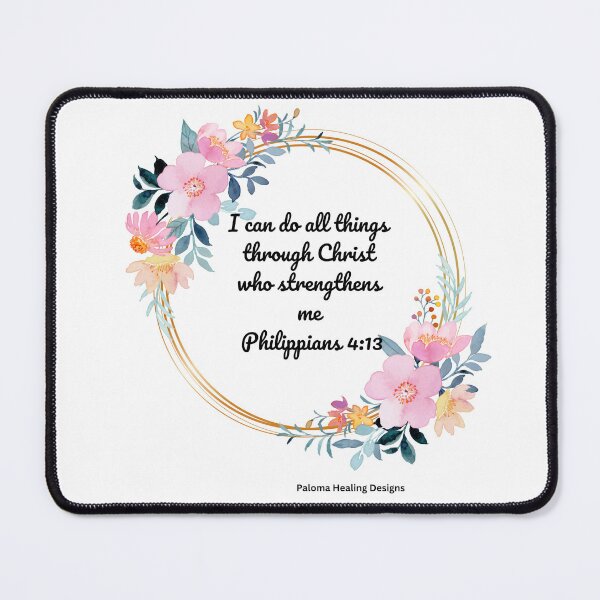 Item preview, Philippians 4:13, Bible verse flower wreath designed and sold by PalomaHealing24.
