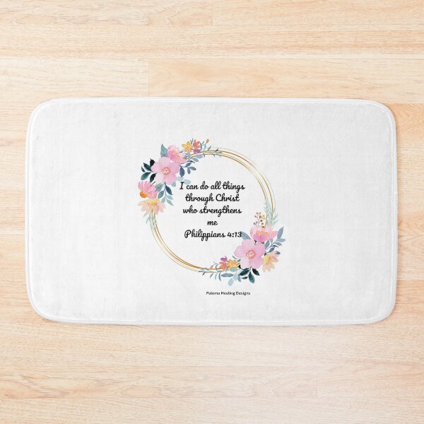 Item preview, Philippians 4:13, Bible verse flower wreath designed and sold by PalomaHealing24.