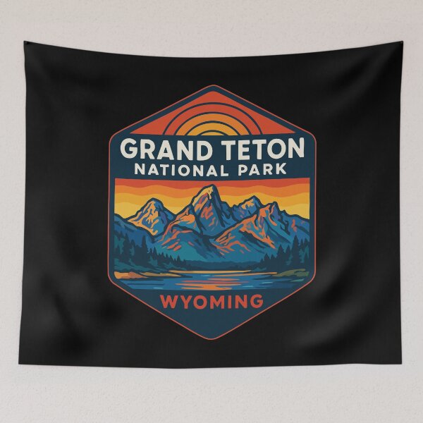 Item preview, Grand Teton National Park Wyoming Retro Travel designed and sold by TomFrontierArt.