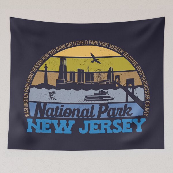 Item preview, National Park New Jersey Sunset Retro Vintage Local Pride Logo designed and sold by CRHPOD20.