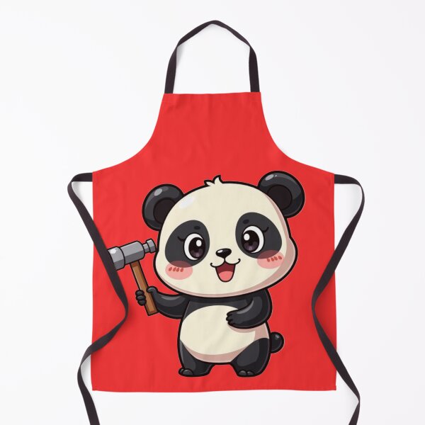 Item preview, Cute Kawaii Chibi Panda with Hammer – Adorable Mechanic Animal Sticker designed and sold by LindaHorny.