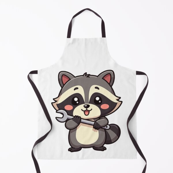 Item preview, Cute Kawaii Chibi Raccoon Mechanic – Adorable Tool Raccoon Sticker designed and sold by LindaHorny.