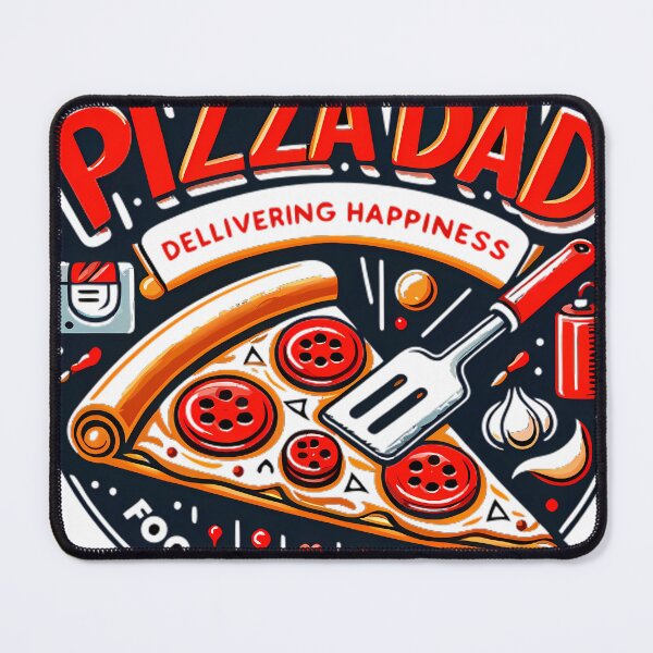 Item preview, Pizza Dad Delivering Happiness Badge Style designed and sold by DrawDrip.