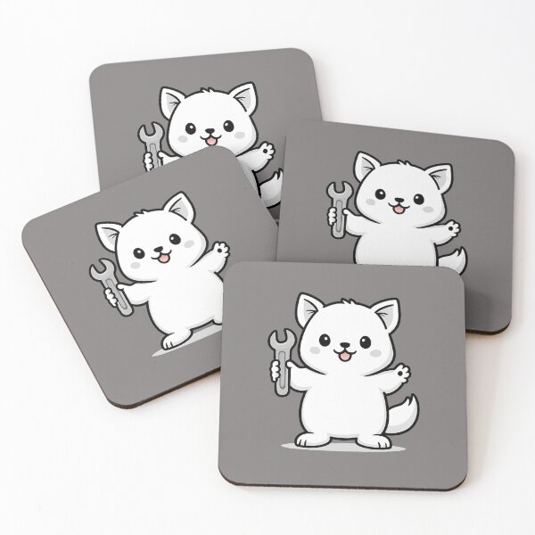 Item preview, Cute Kawaii Mechanic Cat with Wrench – Chibi Tool Worker Sticker designed and sold by LindaHorny.