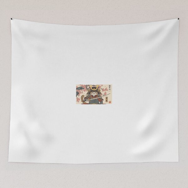 Item preview, “Ukiyo-e Samurai Cat with Cherry Blossoms” designed and sold by ZenPop Art.