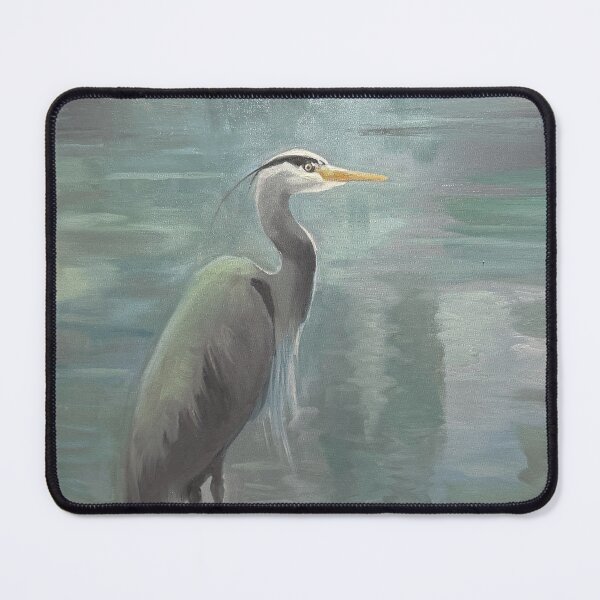 Item preview, Misty Morning Great Blue Heron - Original Oil Painting Art Print designed and sold by Carlos Taylor.