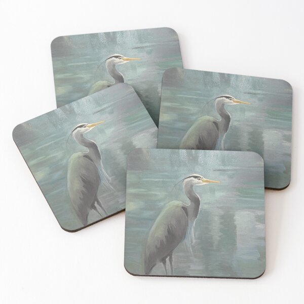 Item preview, Misty Morning Great Blue Heron - Original Oil Painting Art Print designed and sold by Carlos Taylor.