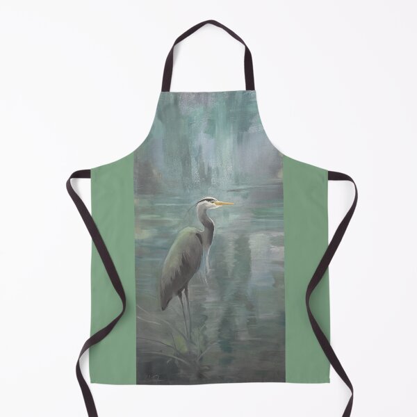 Item preview, Misty Morning Great Blue Heron - Original Oil Painting Art Print designed and sold by Carlos Taylor.