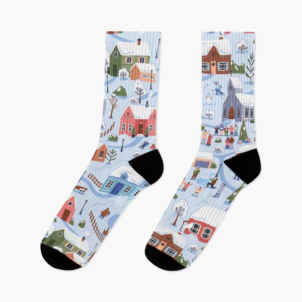 Item preview, Winter Wonderland Snowy Town Scene designed and sold by SpencerReedDes.