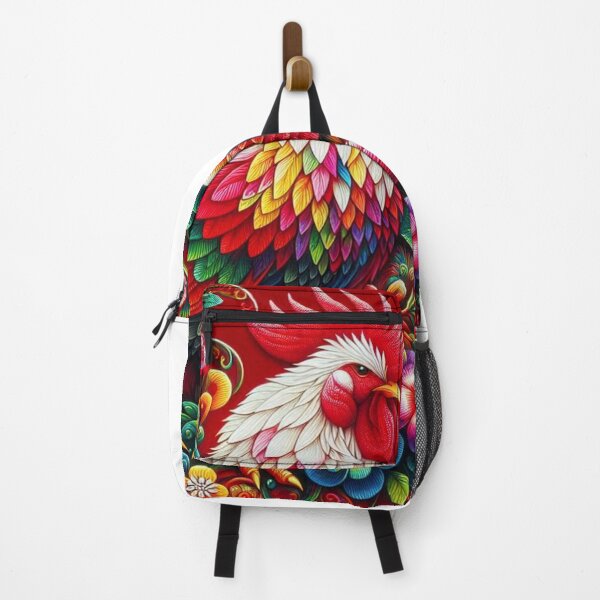 Item preview, Vibrant Rooster Amid Colorful Blooms designed and sold by purplesensation.