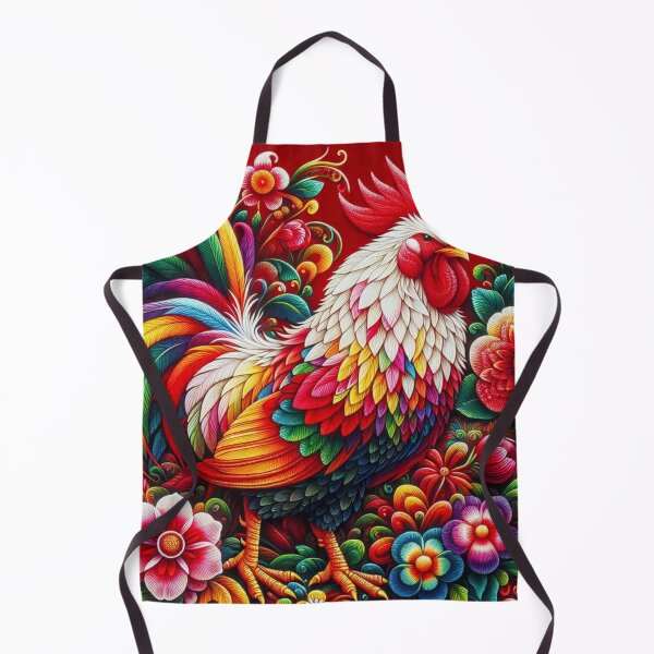 Item preview, Vibrant Rooster Amid Colorful Blooms designed and sold by purplesensation.