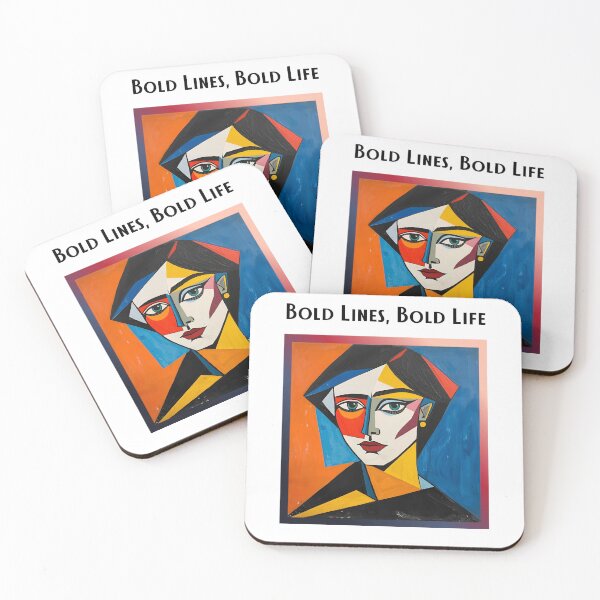 Item preview, Bold Lines Bold Life - Cubist-Inspired Abstract Portrait of a Woman designed and sold by Design-Horizons.