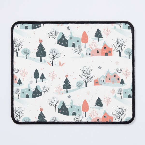 Item preview, Pastel Trees and Houses on a Snowy Hill designed and sold by SpencerReedDes.