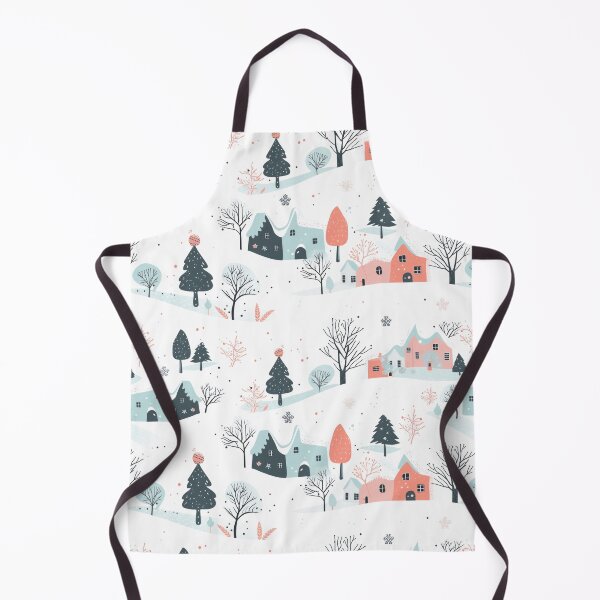 Item preview, Pastel Trees and Houses on a Snowy Hill designed and sold by SpencerReedDes.