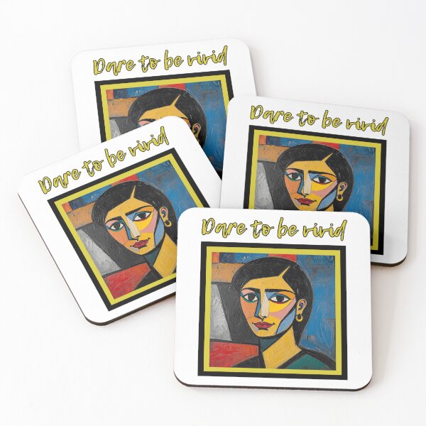 Item preview, Dare to Be Vivid – Colorful Cubist Portrait Art designed and sold by Design-Horizons.