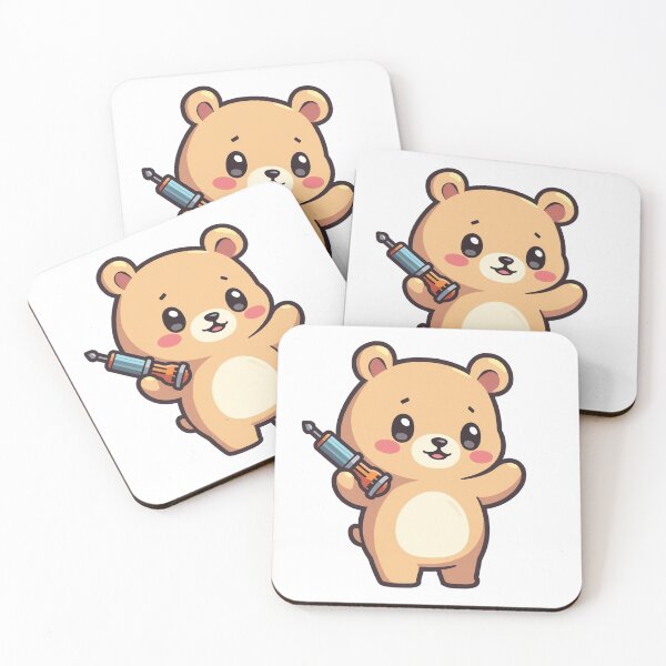 Item preview, Kawaii Chibi Bear Mechanic with Screwdriver – Cute DIY Tool Sticker designed and sold by WerkstattWitz.