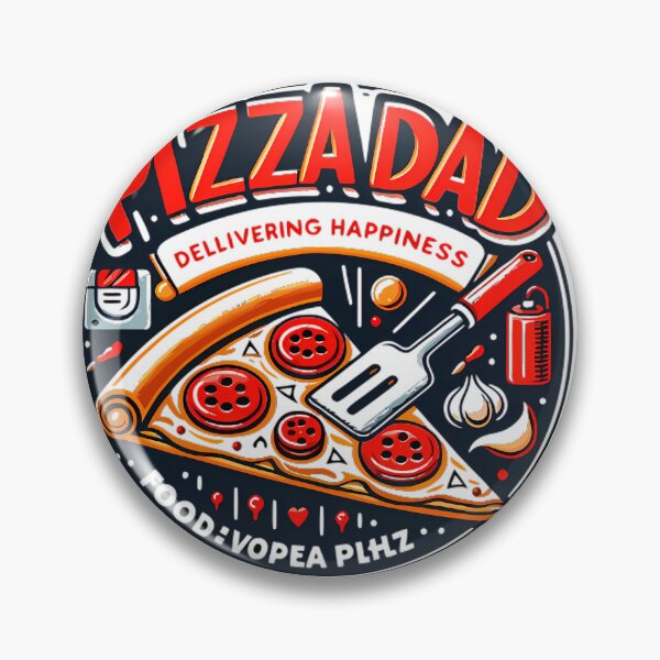 Item preview, Pizza Dad Delivering Happiness Food Vopea Plhz Badge designed and sold by DrawDrip.