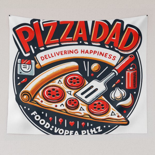 Item preview, Pizza Dad Delivering Happiness Food Vopea Plhz Badge designed and sold by DrawDrip.