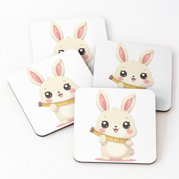 Item preview, Cute Kawaii Chibi Bunny with Measuring Tape – Adorable DIY Tool Sticker designed and sold by WerkstattWitz.