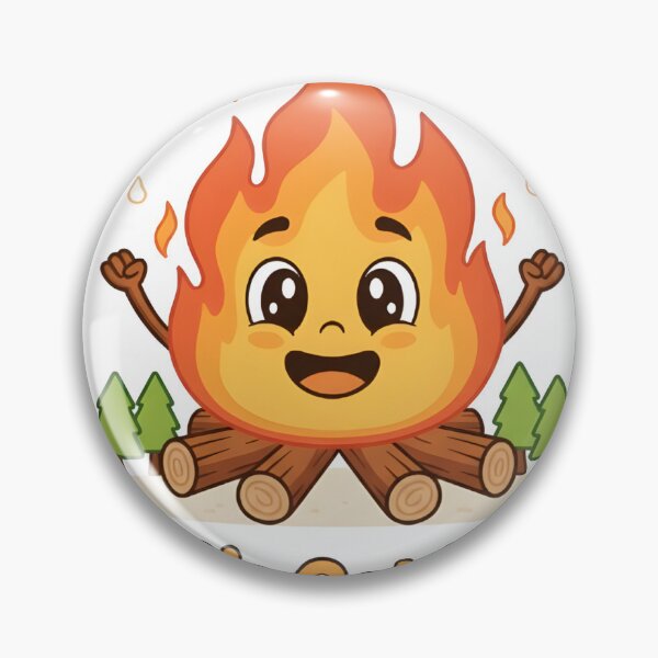 Item preview, Cute Camping Fire “Let’s Get Lit!” — Funny Campfire Sticker designed and sold by smailait.