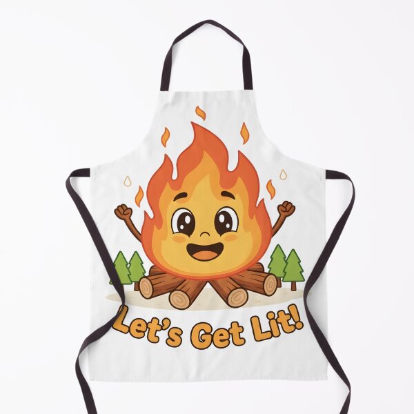 Item preview, Cute Camping Fire “Let’s Get Lit!” — Funny Campfire Sticker designed and sold by smailait.