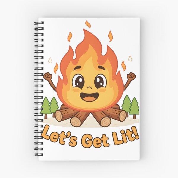 Item preview, Cute Camping Fire “Let’s Get Lit!” — Funny Campfire Sticker designed and sold by smailait.