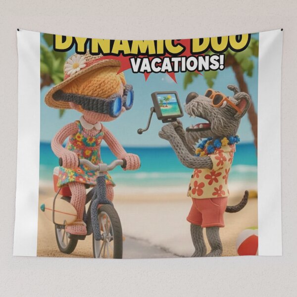 Item preview, Dynamic duo on the beach designed and sold by Nu Sigma 1985.