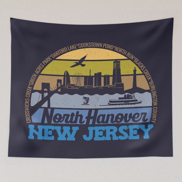 Item preview, North Hanover New Jersey Sunset Retro Vintage Local Pride Logo designed and sold by CRHPOD20.