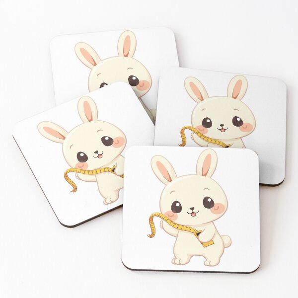 Item preview, Cute Kawaii Chibi Bunny with Measuring Tape – Adorable DIY Tool Sticker designed and sold by WerkstattWitz.