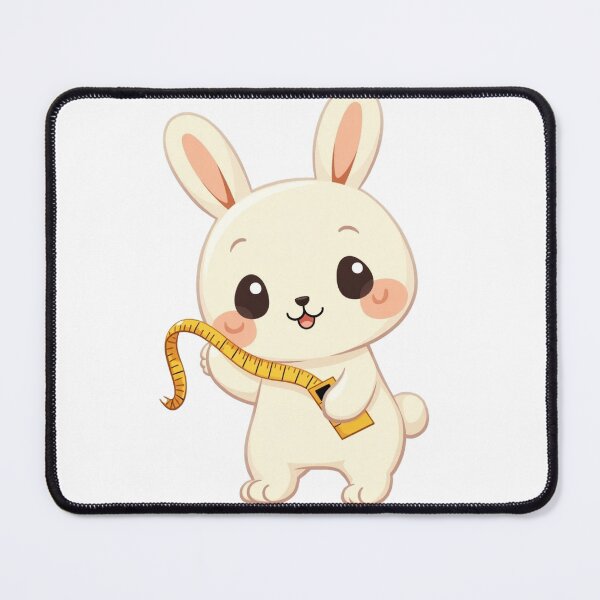 Item preview, Cute Kawaii Chibi Bunny with Measuring Tape – Adorable DIY Tool Sticker designed and sold by WerkstattWitz.
