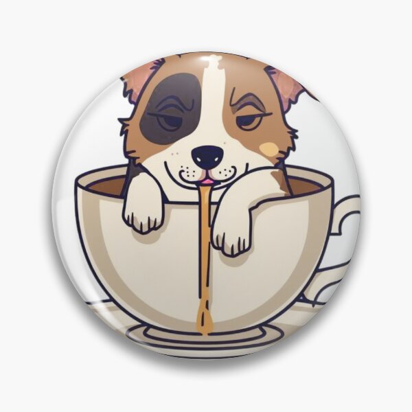 Artikelvorschau, Niedliches, skurriles Hunde-Teetassenmotiv – Minimalistisches, zentriertes Vektor-T-Shirt-Design. entworfen und verkauft von printeGear.