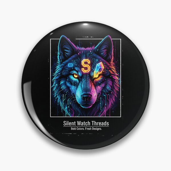 Item preview, Cyber Wolf Digital Neon Portrait designed and sold by Silent Watch Threads..