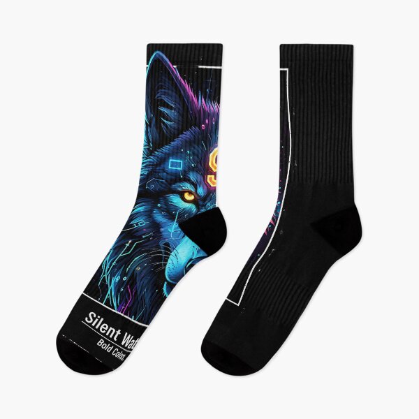 Item preview, Cyber Wolf Digital Neon Portrait designed and sold by Silent Watch Threads..