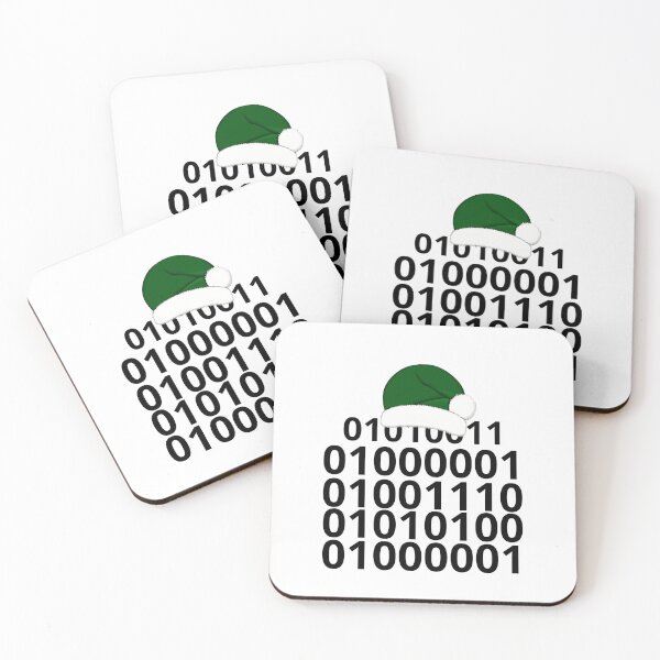 Item preview, Binary Code Santa ASCII Christmas Design designed and sold by Meandmyshop.