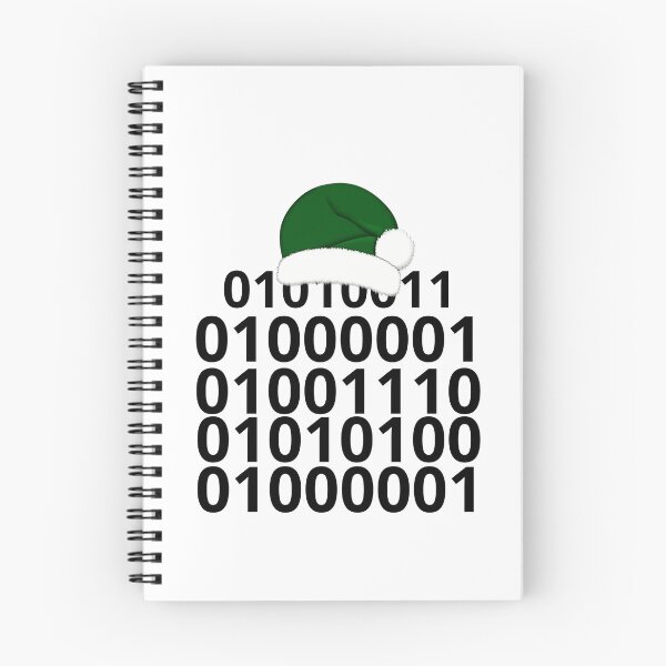 Item preview, Binary Code Santa ASCII Christmas Design designed and sold by Meandmyshop.