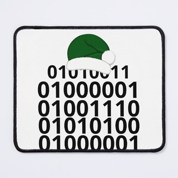 Item preview, Binary Code Santa ASCII Christmas Design designed and sold by Meandmyshop.