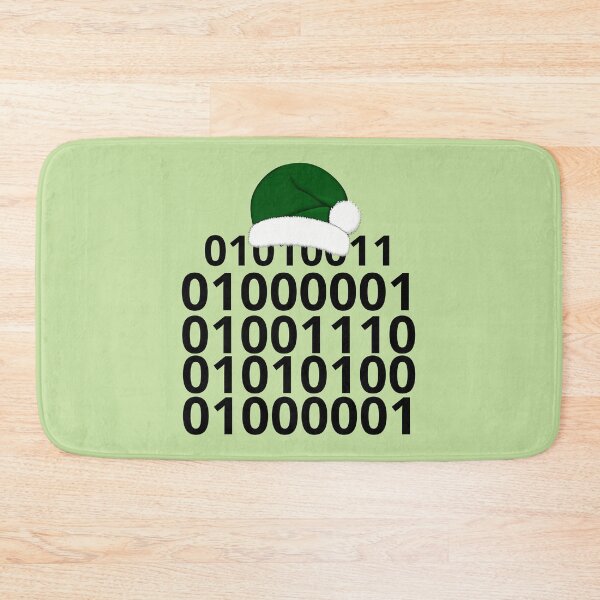 Item preview, Binary Code Santa ASCII Christmas Design designed and sold by Meandmyshop.
