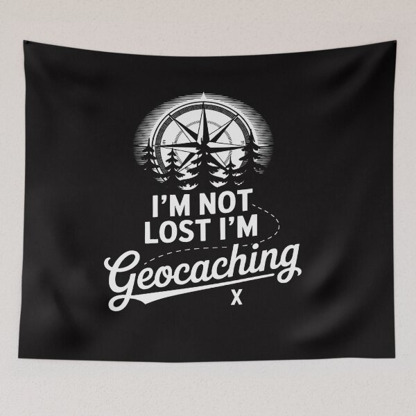 Item preview, Geocaching Threads Men's Black Geocache  I'm Not Lost I'm Geocaching Gift designed and sold by CareTopping.