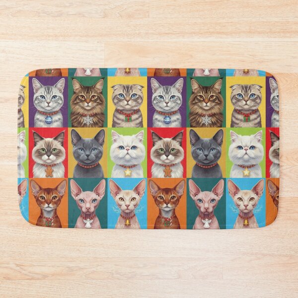 Item preview, Pop Art Christmas Animals – Festive Holiday Cats designed and sold by digitalbitcraft.